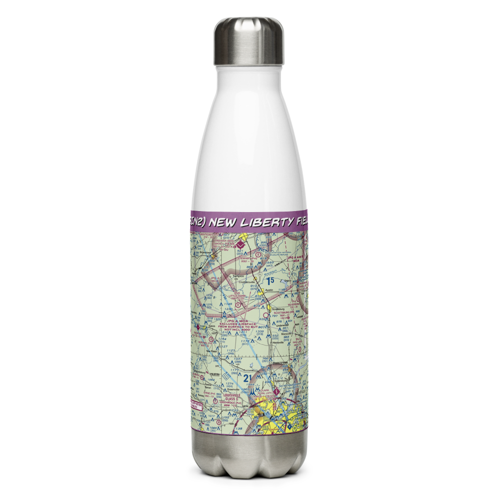 New Liberty Field (9IN2) VFR Sectional Water Bottle 