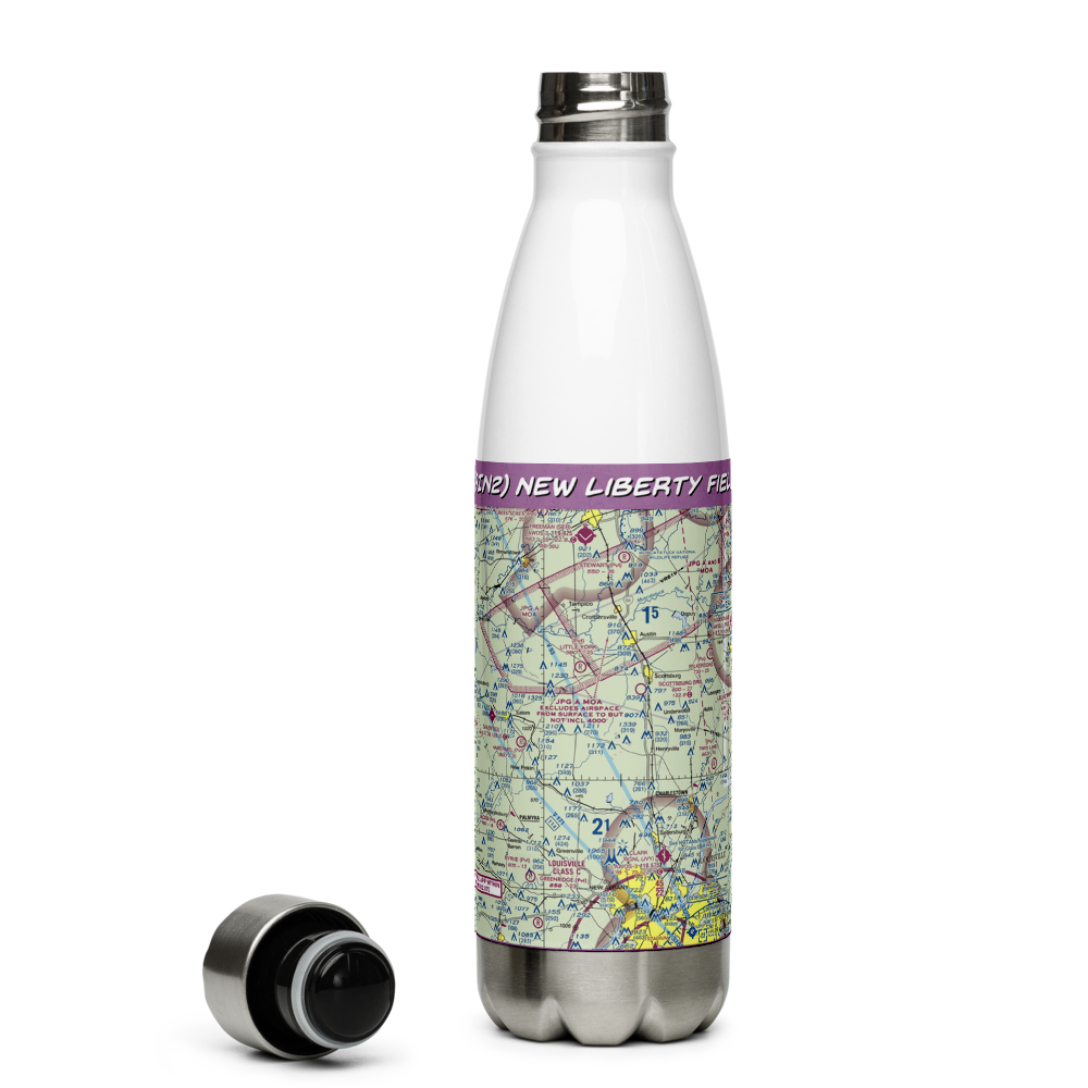 New Liberty Field (9IN2) VFR Sectional Water Bottle 