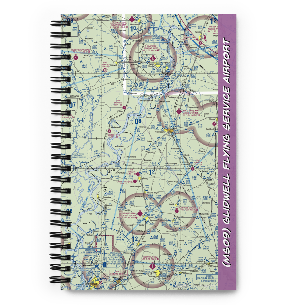 Glidwell Flying Service Airport (MS09) VFR Sectional Notebook 