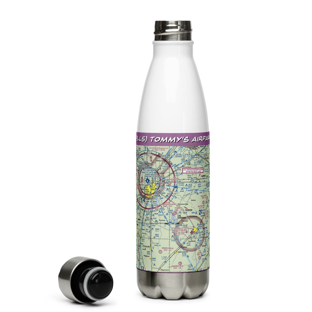 Tommy's Airpark (9LL5) VFR Sectional Water Bottle 