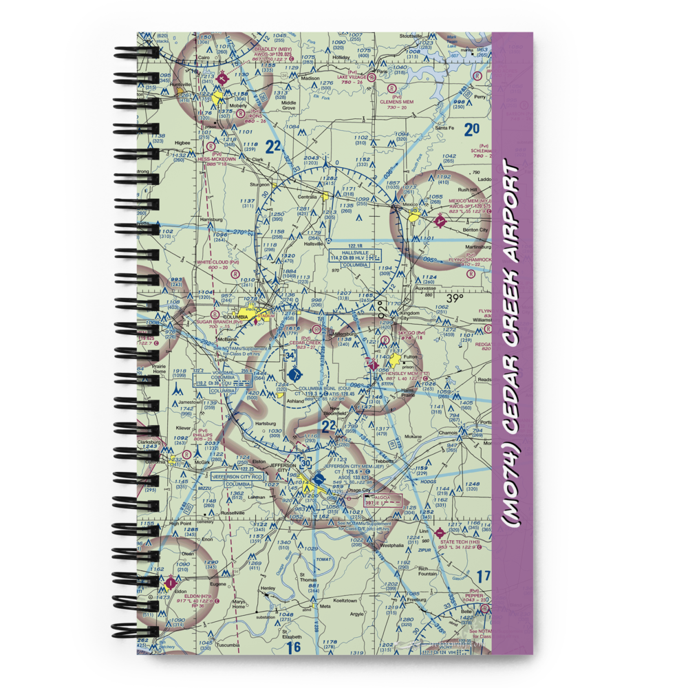 Cedar Creek Airport (MO74) VFR Sectional Notebook 
