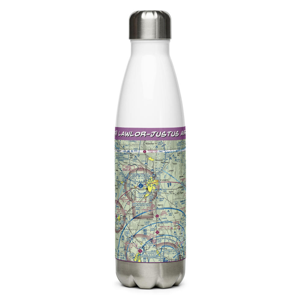 Lawlor-Justus Airport (9MO3) VFR Sectional Water Bottle 