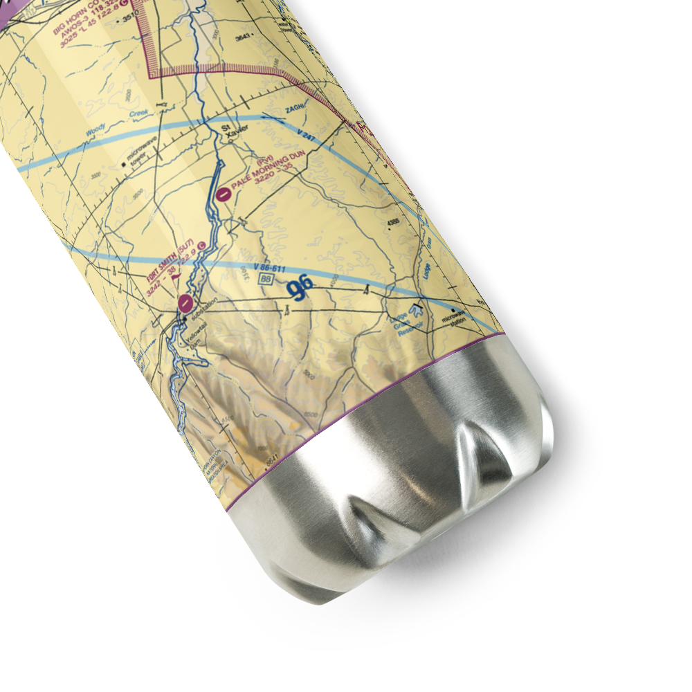 Pale Morning Dun Ranch Airport (9MT0) VFR Sectional Water Bottle 