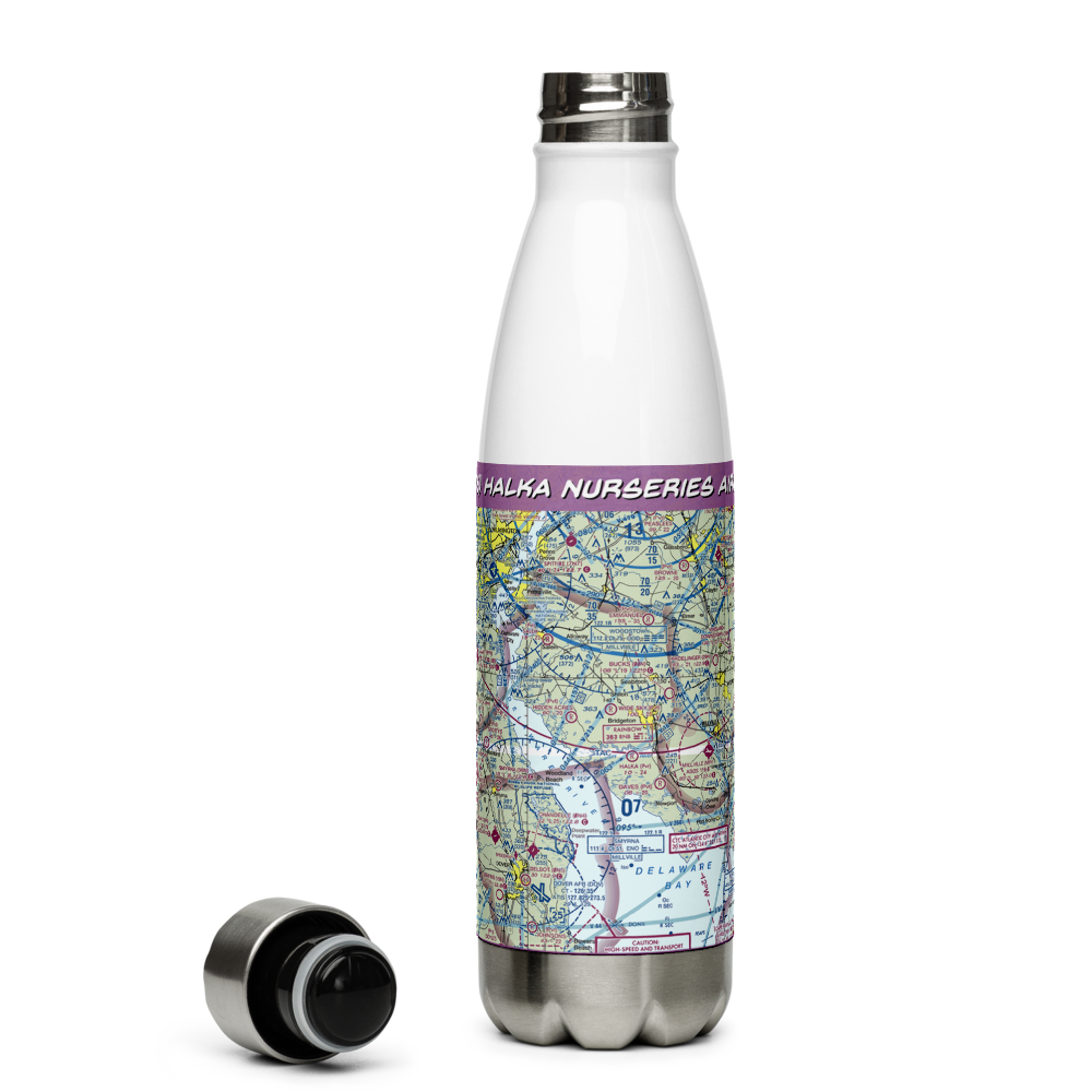 Halka Nurseries Airport (9NJ6) VFR Sectional Water Bottle 