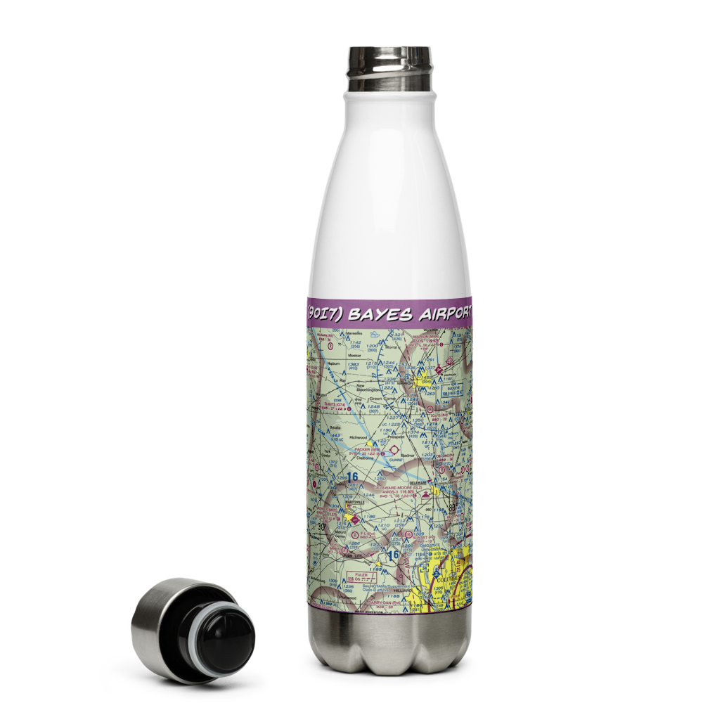 Bayes Airport (9OI7) VFR Sectional Water Bottle 