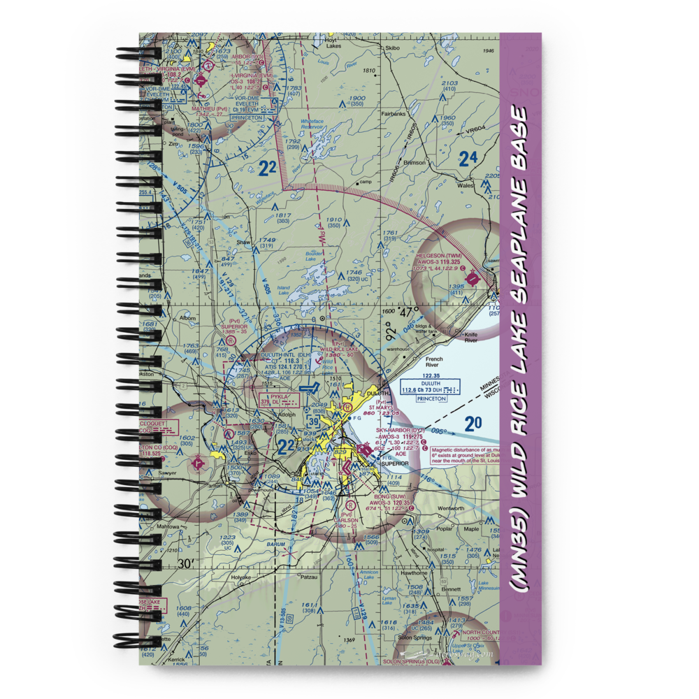 Wild Rice Lake Seaplane Base (MN35) VFR Sectional Notebook 