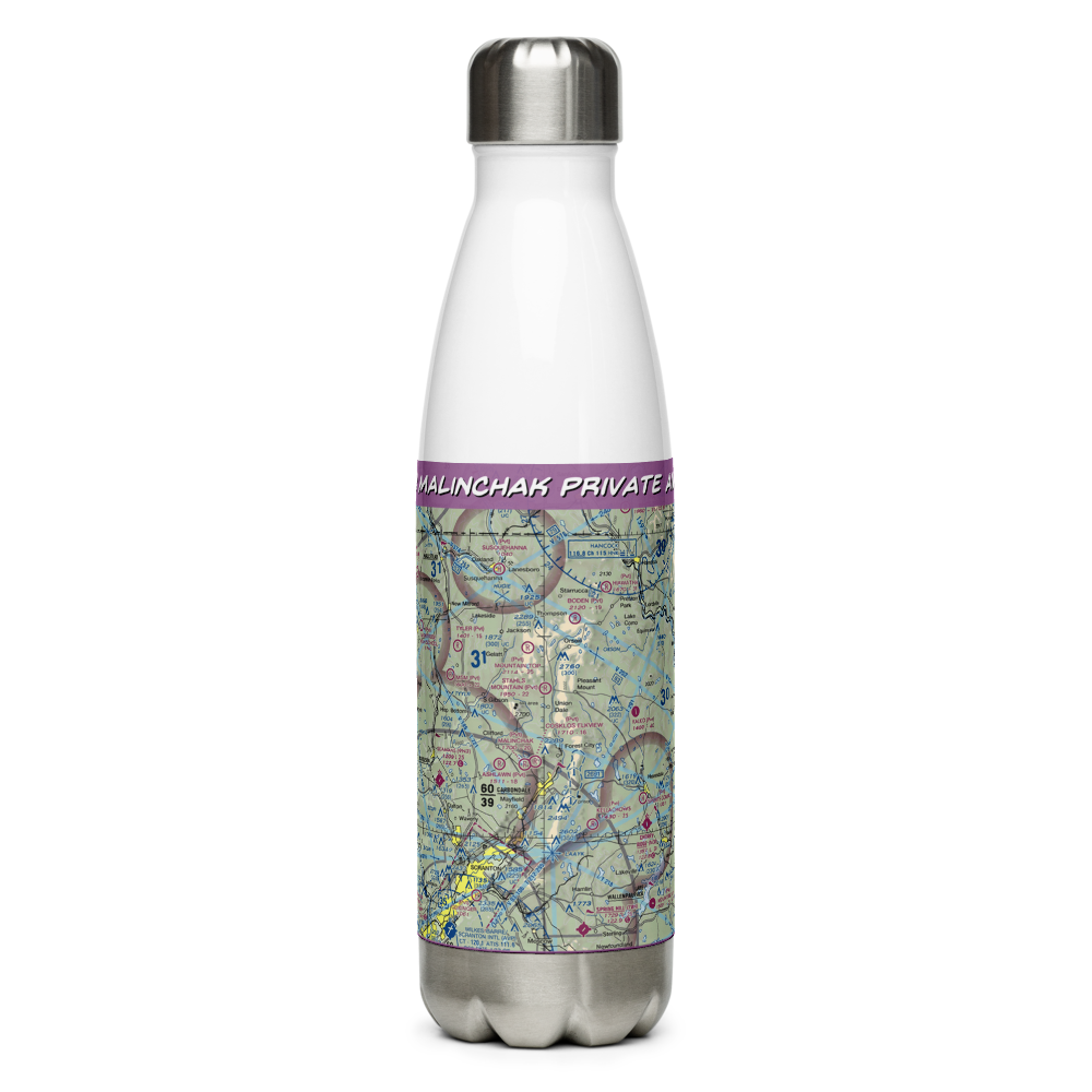 Malinchak Private Airport (9PN8) VFR Sectional Water Bottle 