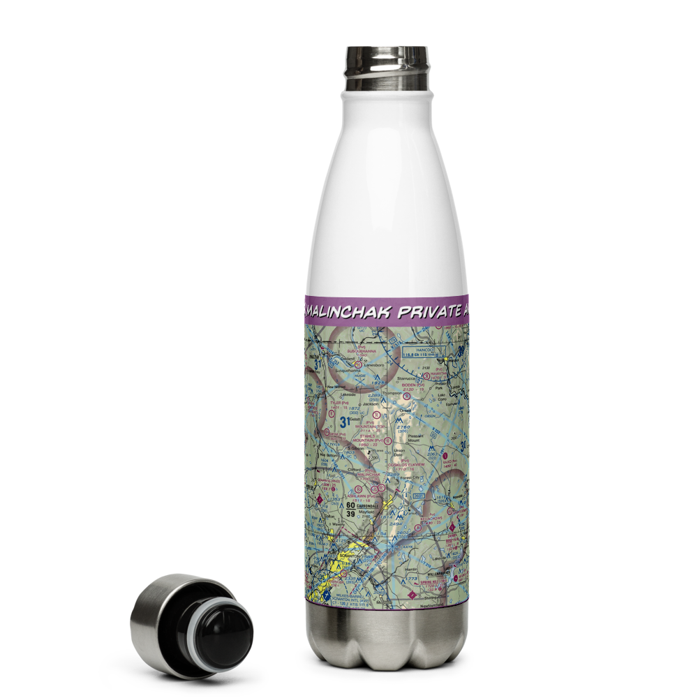 Malinchak Private Airport (9PN8) VFR Sectional Water Bottle 