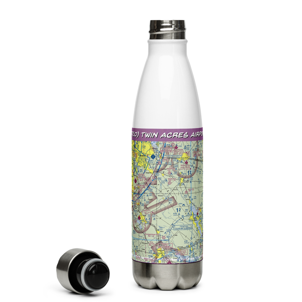 Twin Acres Airport (9TE0) VFR Sectional Water Bottle 