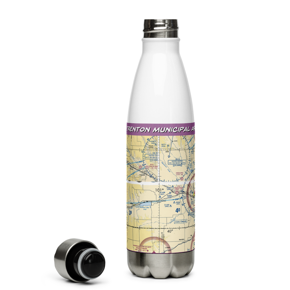 Trenton Municipal Airport (9V2) VFR Sectional Water Bottle 