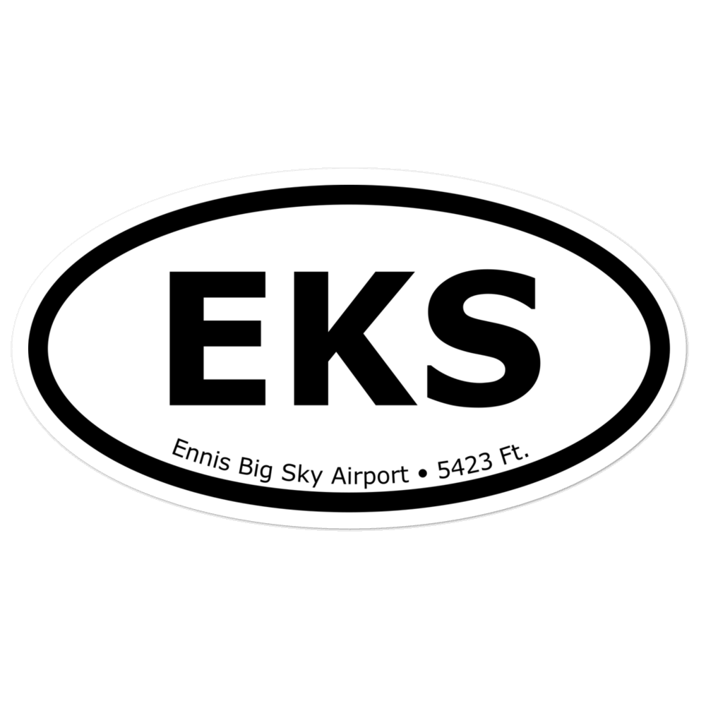 Ennis Big Sky Airport (KEKS) Oval Sticker 