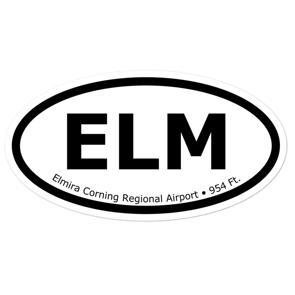 Elmira Corning Regional Airport (KELM) Oval Sticker 