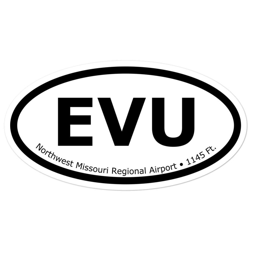 Northwest Missouri Regional Airport (KEVU) Oval Sticker 