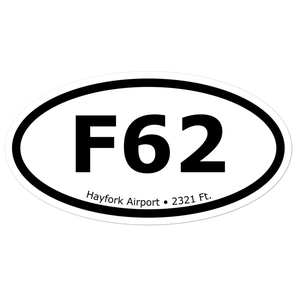 Hayfork Airport (KF62) Oval Sticker