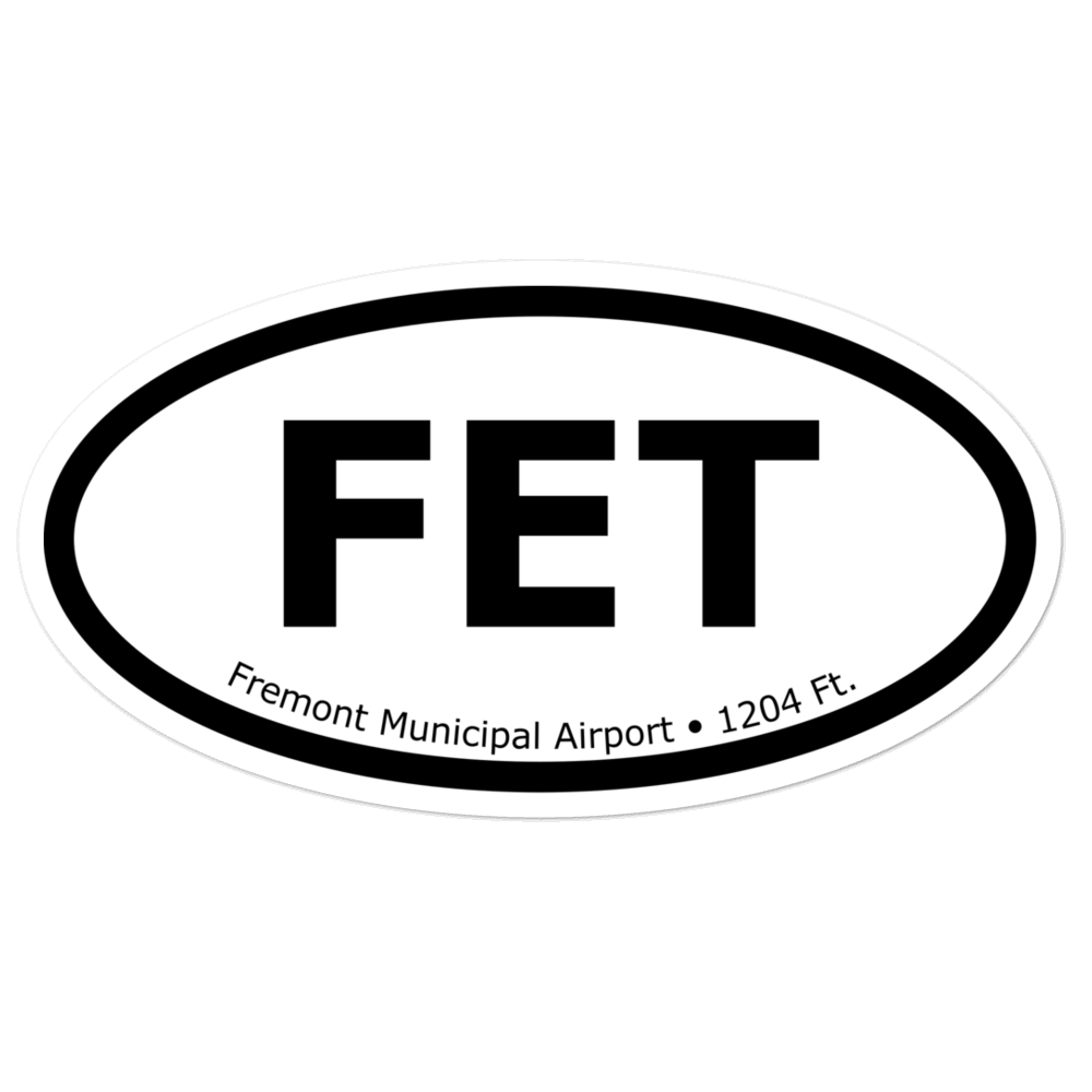 Fremont Municipal Airport (KFET) Oval Sticker 