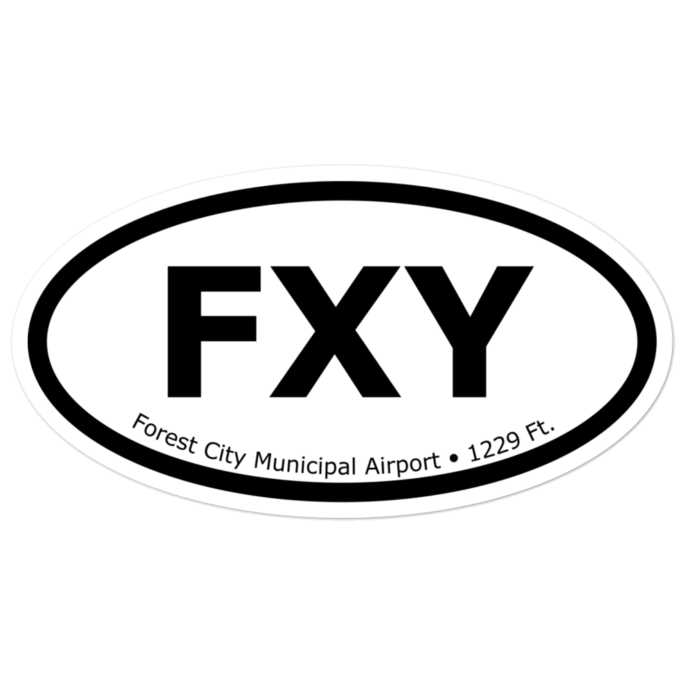 Forest City Municipal Airport (KFXY) Oval Sticker 