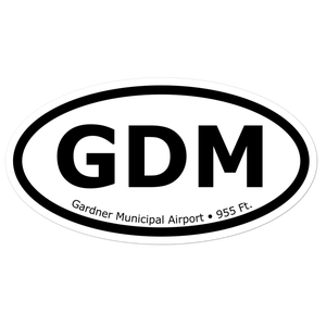 Gardner Municipal Airport (KGDM) Oval Sticker
