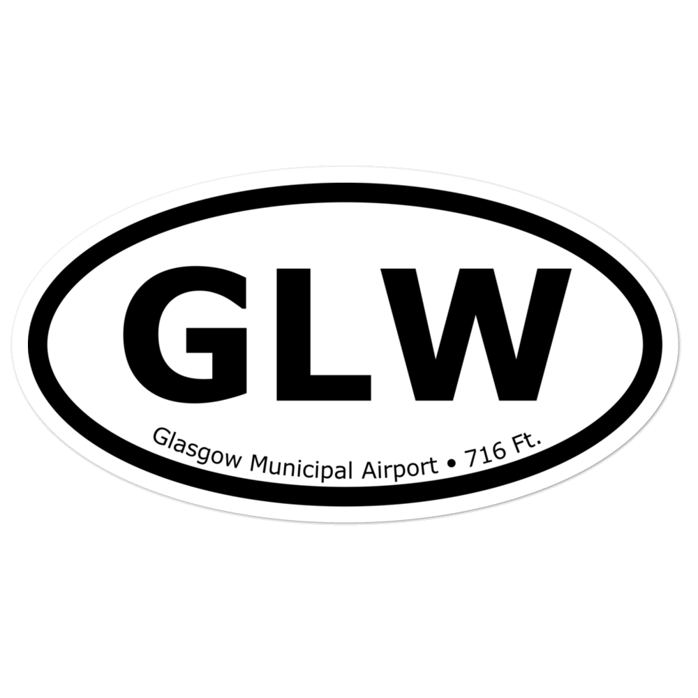 Glasgow Municipal Airport (KGLW) Oval Sticker 