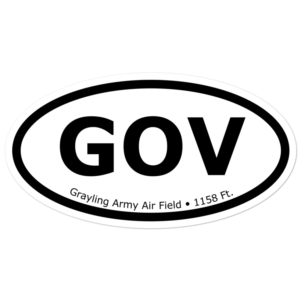 Grayling Army Air Field (KGOV) Oval Sticker 