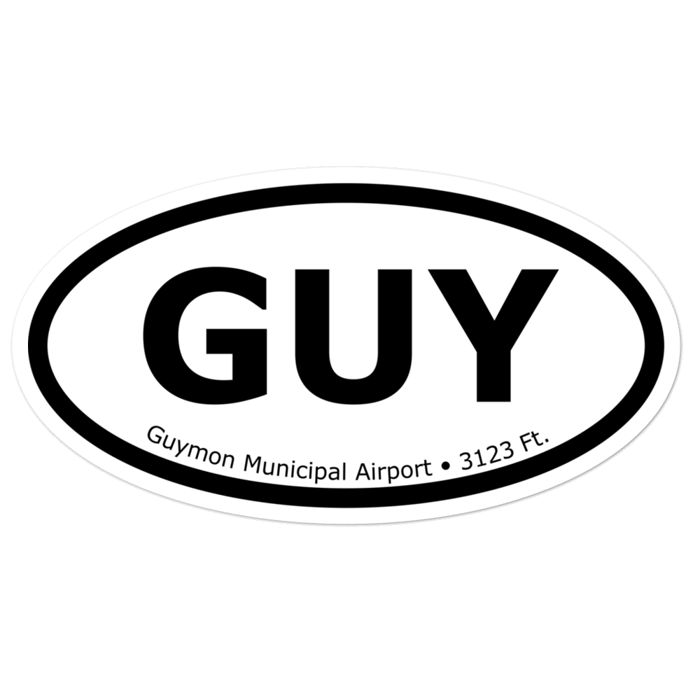 Guymon Municipal Airport (KGUY) Oval Sticker 