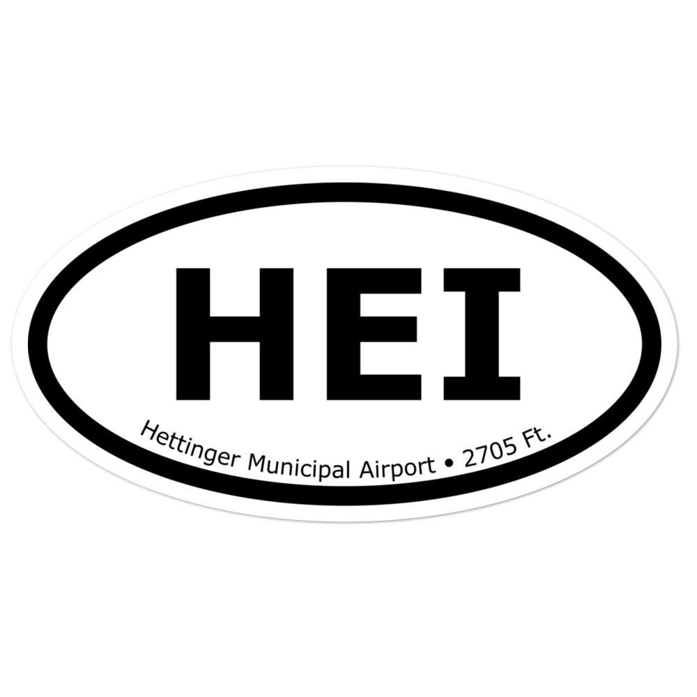 Hettinger Municipal Airport (KHEI) Oval Sticker 