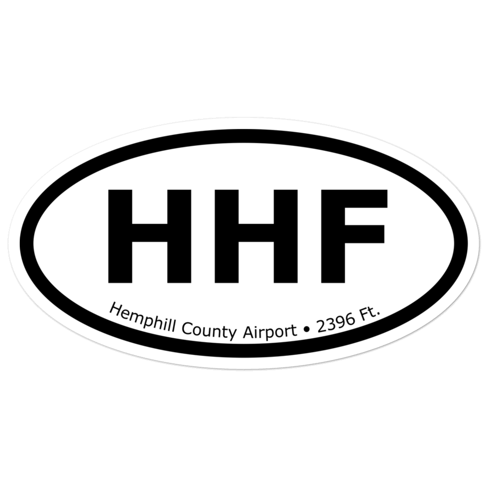 Hemphill County Airport (KHHF) Oval Sticker 