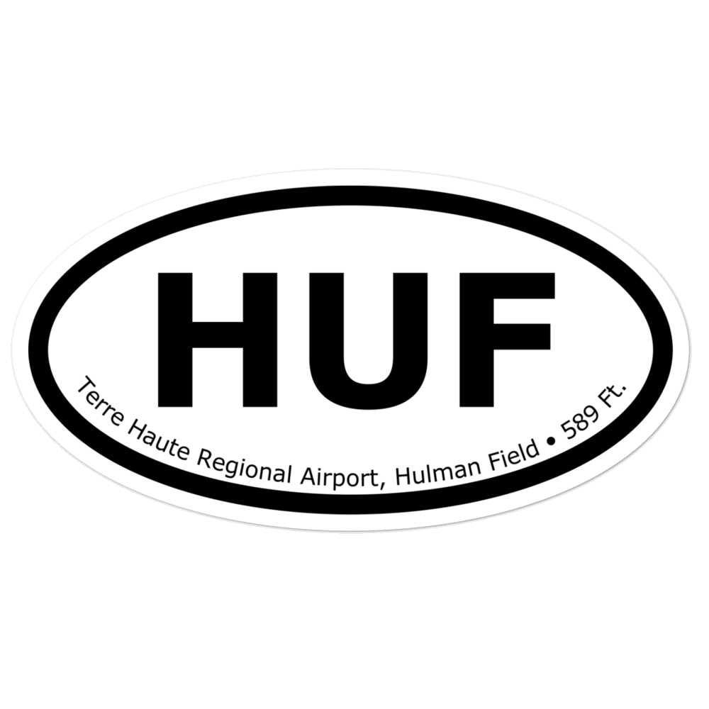 Terre Haute Regional Airport, Hulman Field (KHUF) Oval Sticker 