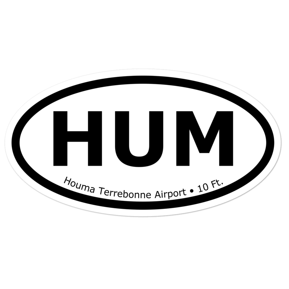 Houma Terrebonne Airport (KHUM) Oval Sticker 