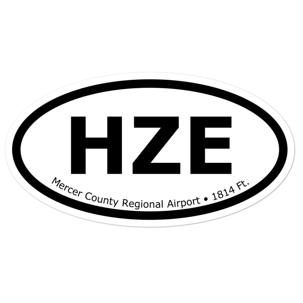 Mercer County Regional Airport (KHZE) Oval Sticker 