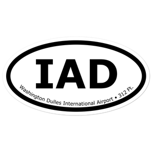 Washington Dulles International Airport (KIAD) Oval Sticker
