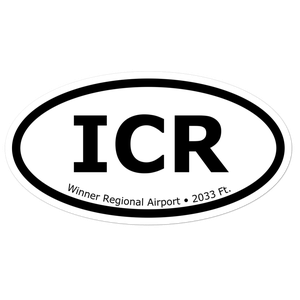 Winner Regional Airport (KICR) Oval Sticker