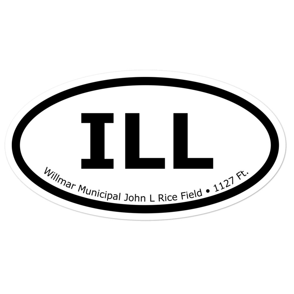 Willmar Municipal John L Rice Field (KILL) Oval Sticker 