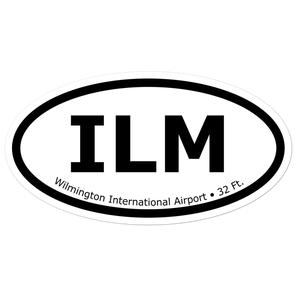 Wilmington International Airport (KILM) Oval Sticker