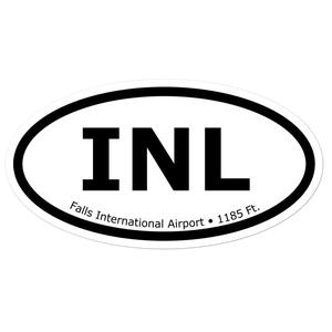 Falls International Airport (KINL) Oval Sticker