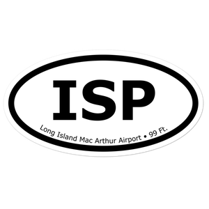 Long Island Mac Arthur Airport (KISP) Oval Sticker