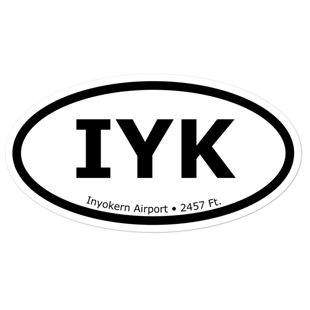 Inyokern Airport (KIYK) Oval Sticker 