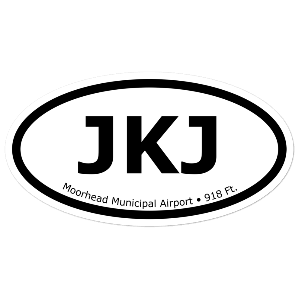 Moorhead Municipal Airport (KJKJ) Oval Sticker 