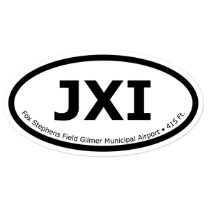 Fox Stephens Field Gilmer Municipal Airport (KJXI) Oval Sticker