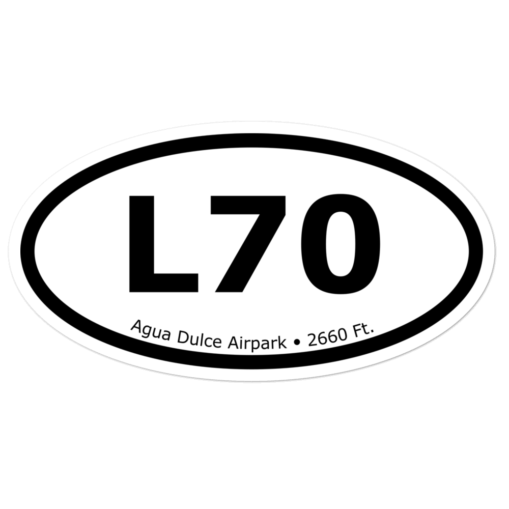 Agua Dulce Airpark (KL70) Oval Sticker 