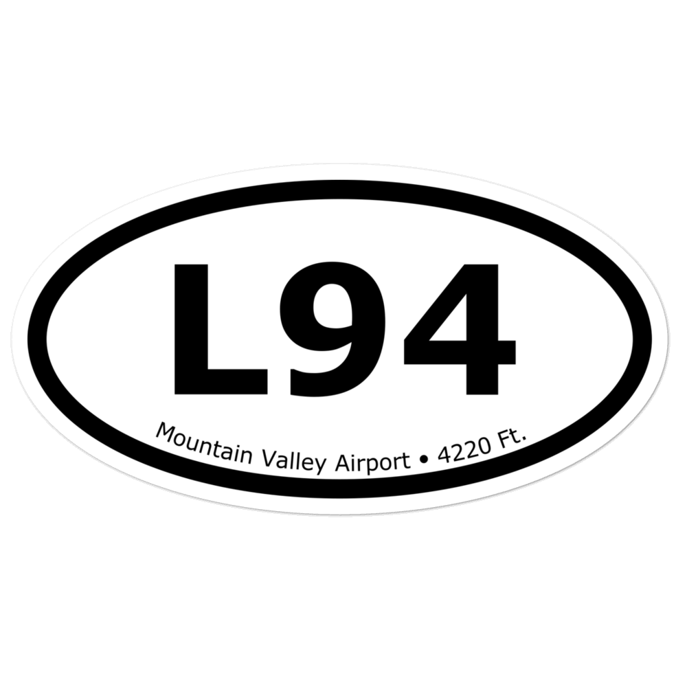 Mountain Valley Airport (KL94) Oval Sticker 