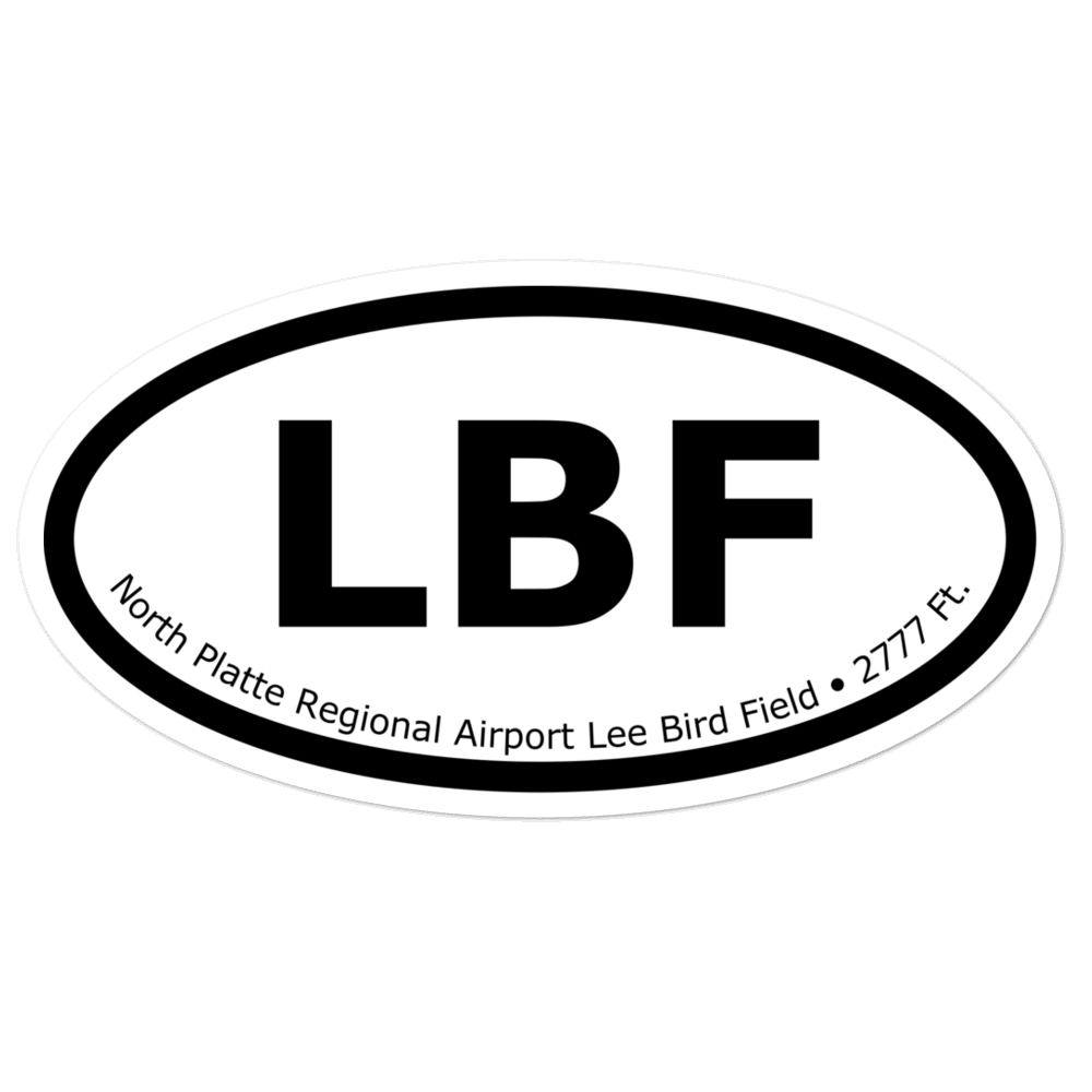 North Platte Regional Airport Lee Bird Field (KLBF) Oval Sticker 