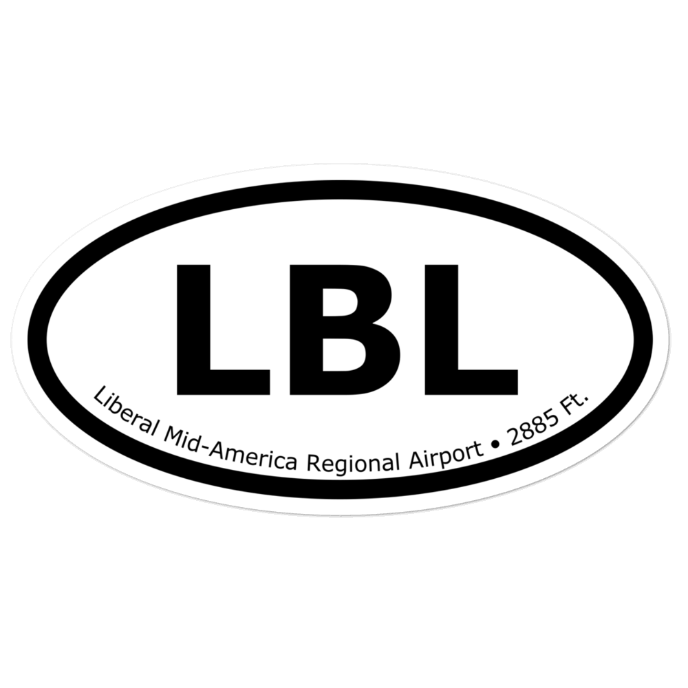 Liberal Mid-America Regional Airport (KLBL) Oval Sticker 