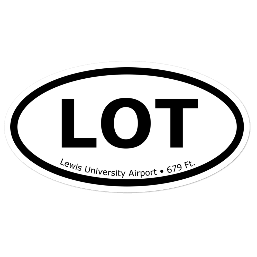 Lewis University Airport (KLOT) Oval Sticker 