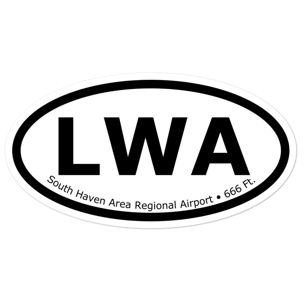South Haven Area Regional Airport (KLWA) Oval Sticker 