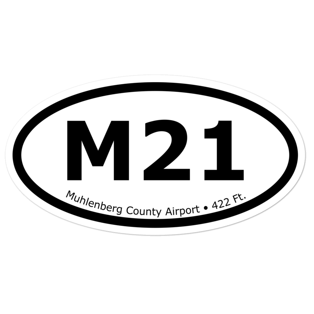 Muhlenberg County Airport (KM21) Oval Sticker 
