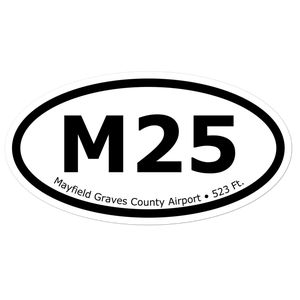 Mayfield Graves County Airport (KM25) Oval Sticker