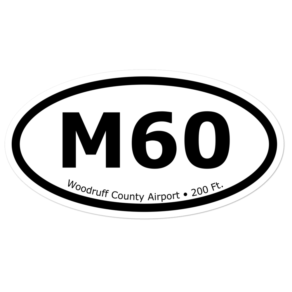 Woodruff County Airport (KM60) Oval Sticker 