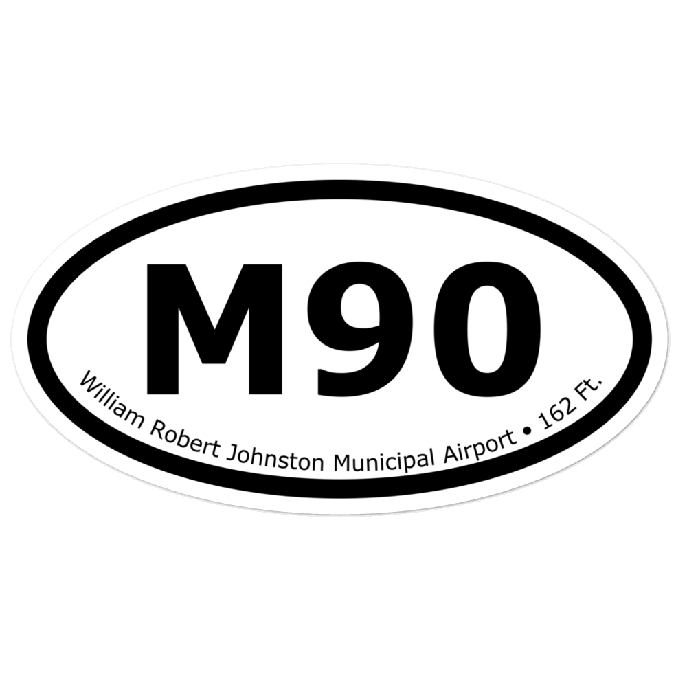 William Robert Johnston Municipal Airport (KM90) Oval Sticker 