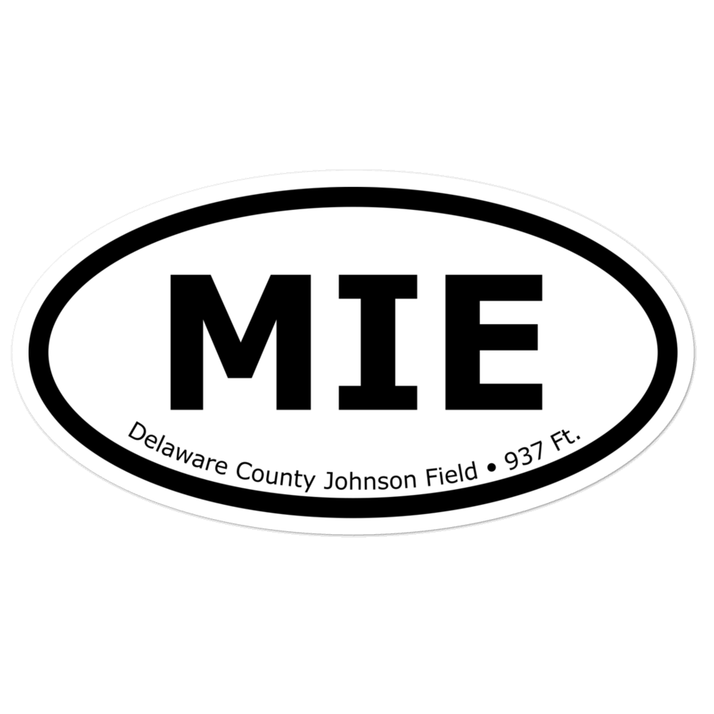 Delaware County Johnson Field (KMIE) Oval Sticker 