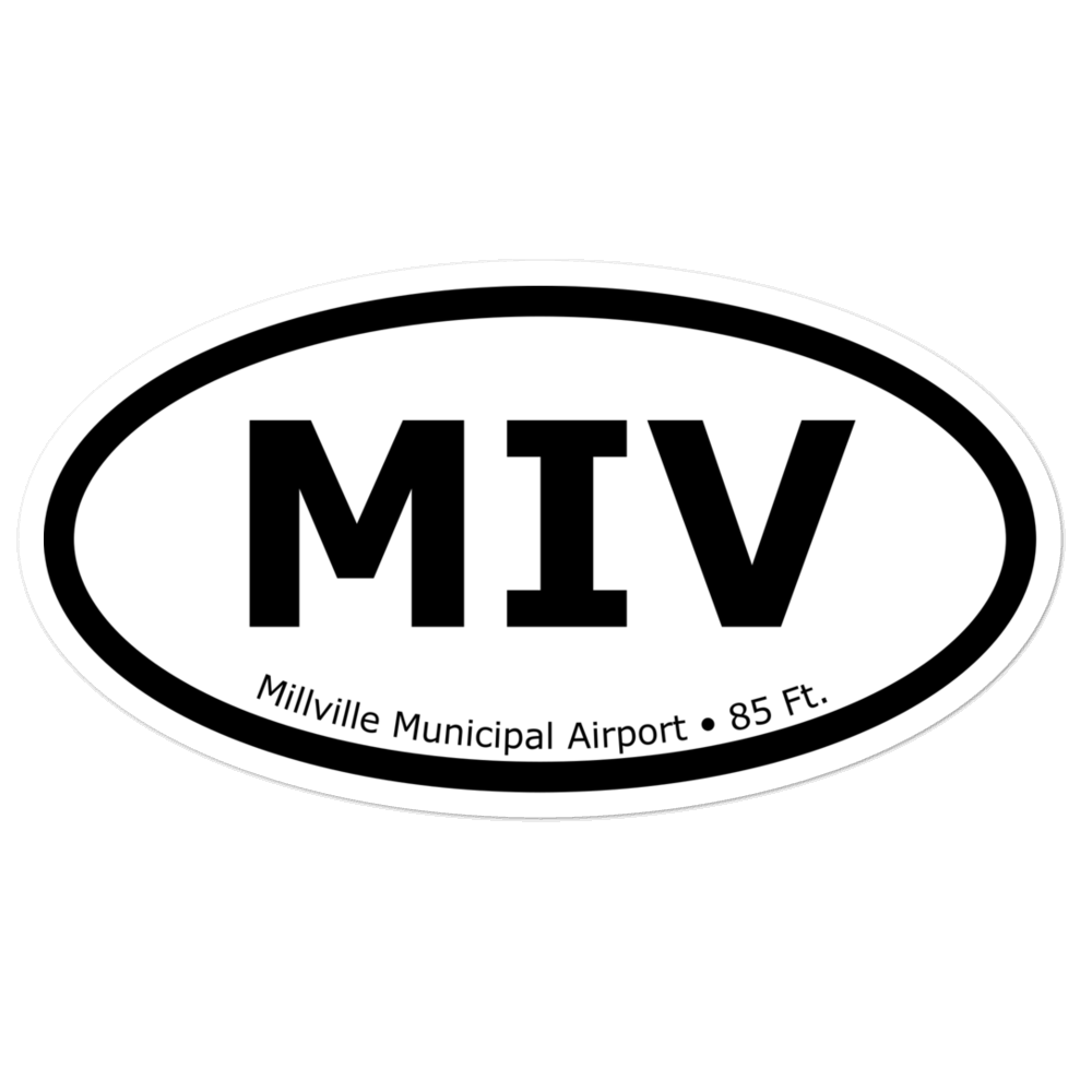 Millville Municipal Airport (KMIV) Oval Sticker 